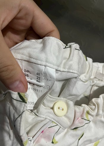 Nakışlı Beyaz Midi Hamile Etek - Görsel 2