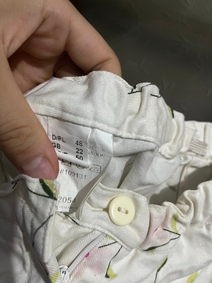 Nakışlı Beyaz Midi Hamile Etek - Görsel 2