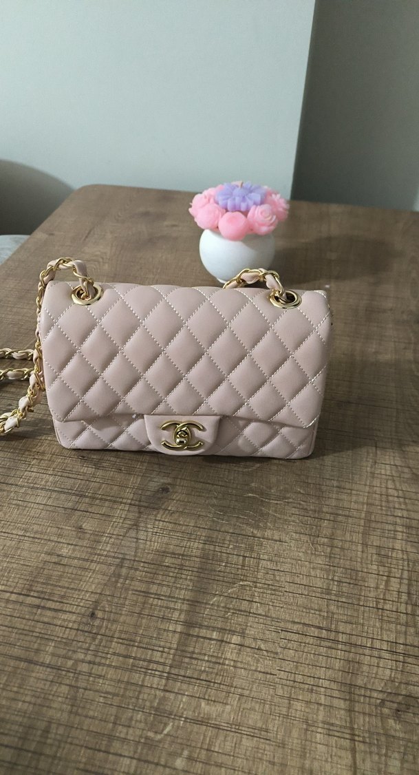 Zincir Detaylı Bej Kadın Çanta - Görsel 2