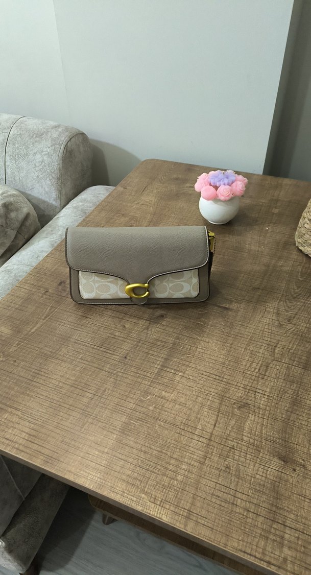 Bej Baskılı Deri Kadın Çanta - Görsel 2