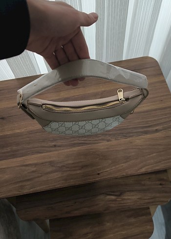 Gri Baskılı Deri Kadın Omuz Çantası - Görsel 3