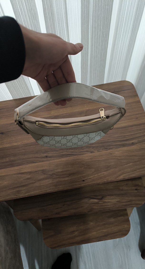 Gri Baskılı Deri Kadın Omuz Çantası - Görsel 3