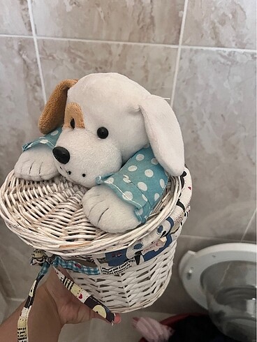 Diğer MİNİ KÖPEK FİGÜRLÜ HASIR SEPET.. (17cm)