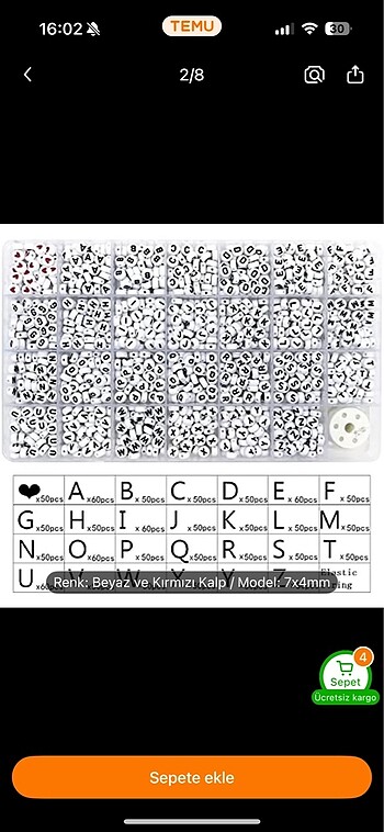 Diğer A-Z harf bıncukları