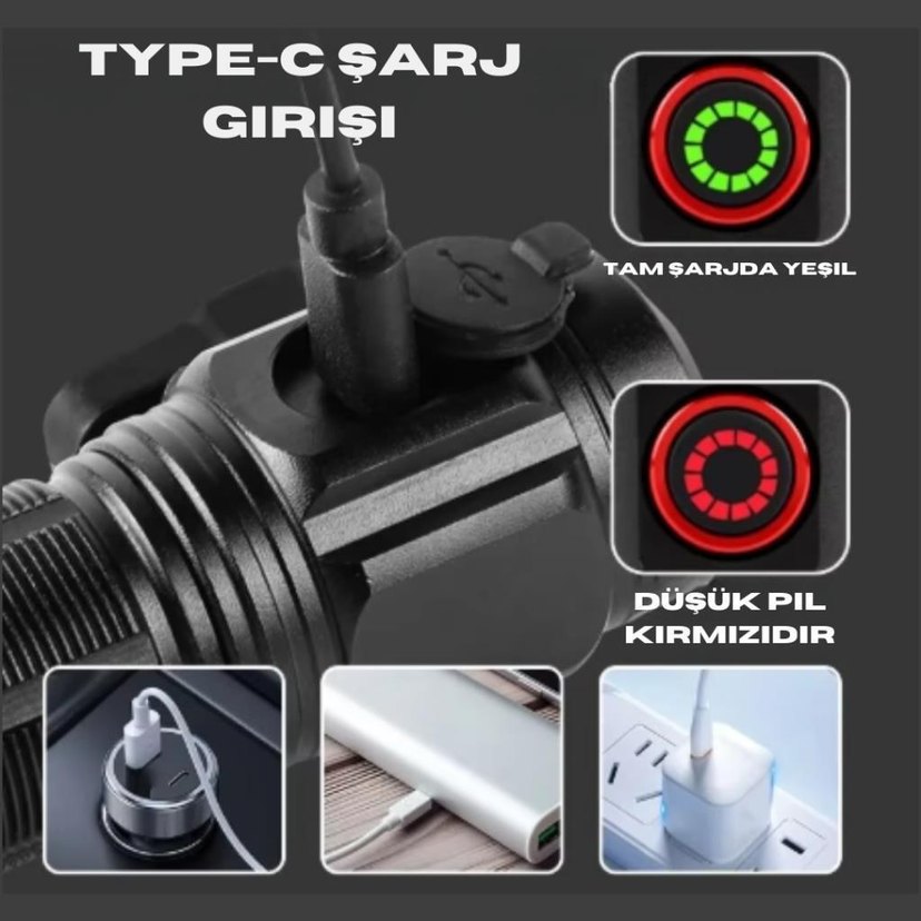 15 W Mıknatıslı Mini Şarjlı El Feneri - Görsel 4