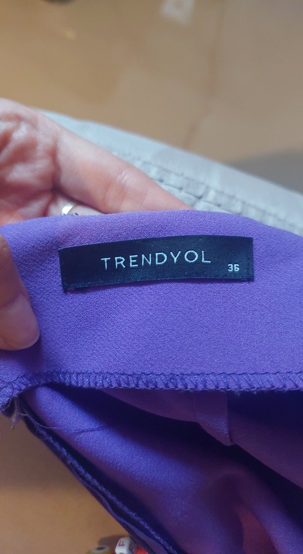 Düğmeli Mor Midi Hamile Eteği - Görsel 3