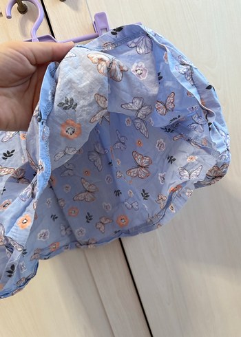 Kelebek Desenli Mavi Kız Çocuk Etek - Görsel 2