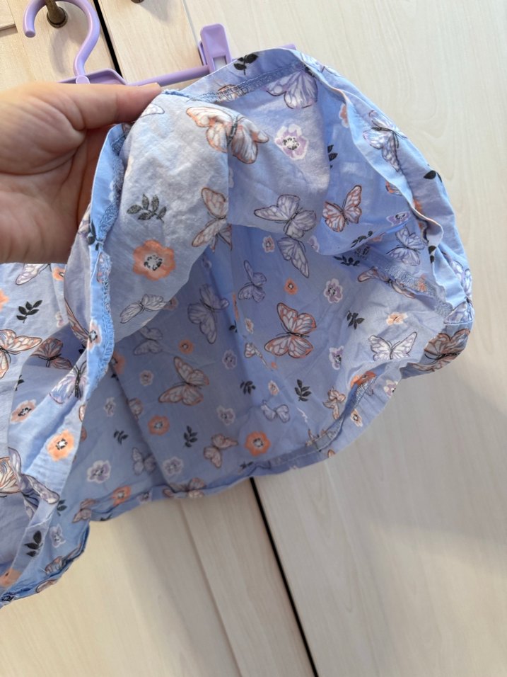 Kelebek Desenli Mavi Kız Çocuk Etek - Görsel 2