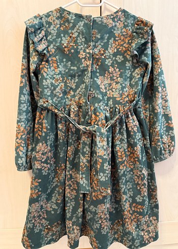 N&K kalitesi Yeşil Bohem Fırfırlı Kız Çocuk Elbisesi - Görsel 4