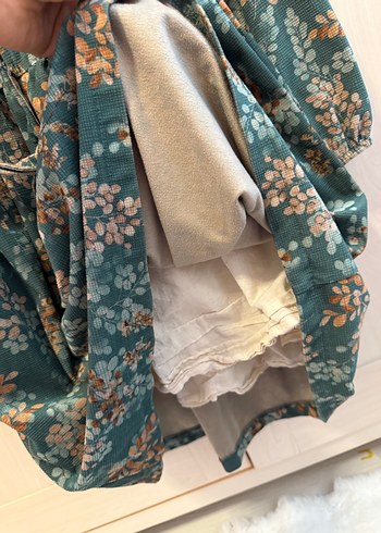 N&K kalitesi Yeşil Bohem Fırfırlı Kız Çocuk Elbisesi - Görsel 5