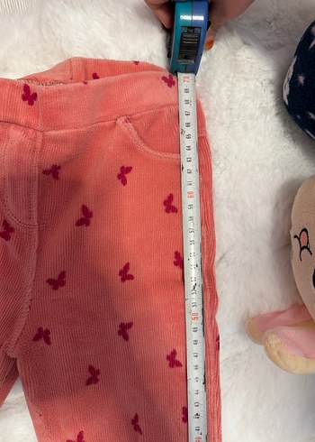 Kız Çocuk Nar Çiçeği Kışlık Kadife Tayt - Görsel 3