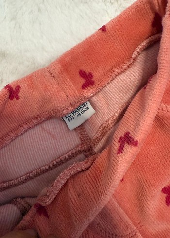 Kız Çocuk Nar Çiçeği Kışlık Kadife Tayt - Görsel 2