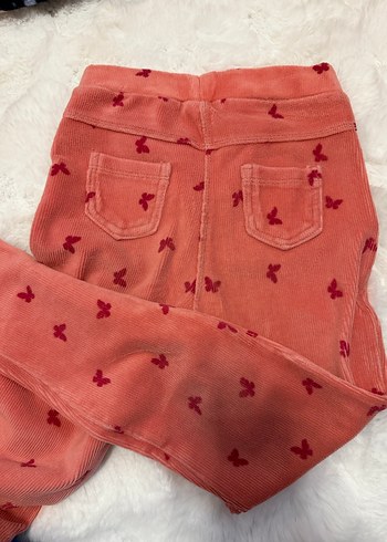 Kız Çocuk Nar Çiçeği Kışlık Kadife Tayt - Görsel 5