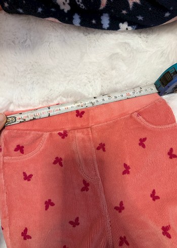 Kız Çocuk Nar Çiçeği Kışlık Kadife Tayt - Görsel 4