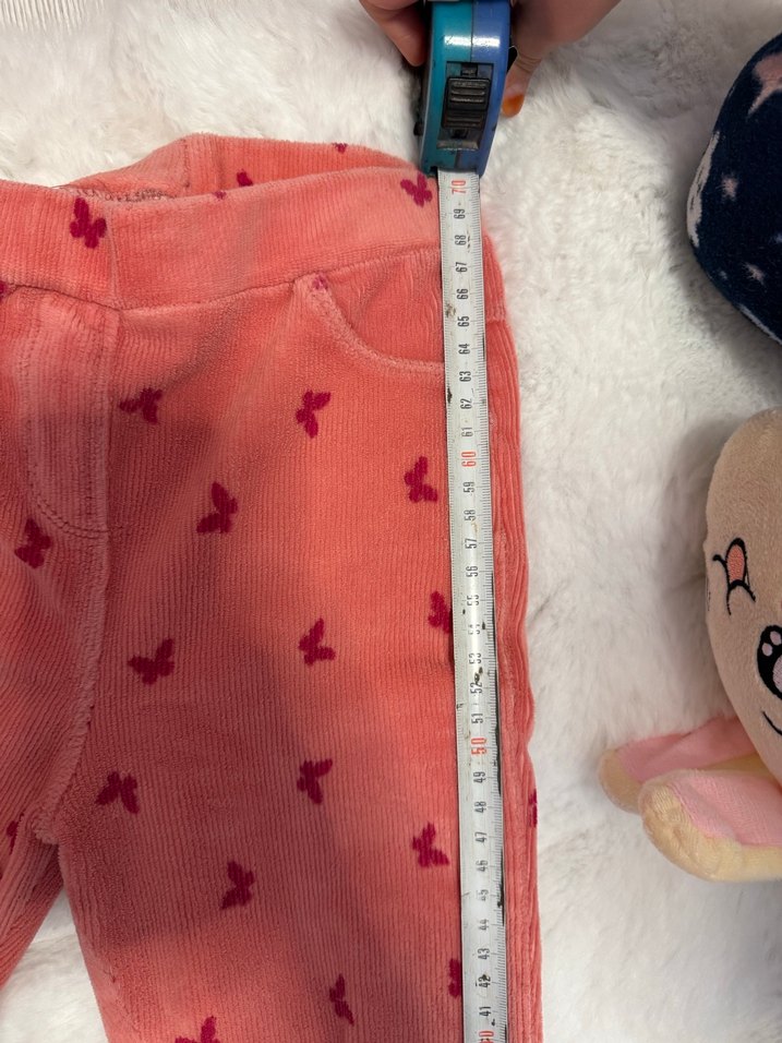 Kız Çocuk Nar Çiçeği Kışlık Kadife Tayt - Görsel 3