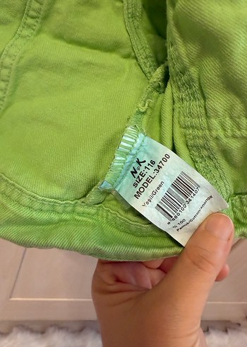 N&K Kids kalitesi Yeşil Düğmeli Kız Çocuk Keten Ceket - Görsel 2