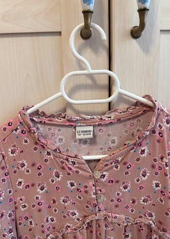 Pembe Bohem Çiçekli Uzun Kollu Elbise - Görsel 3