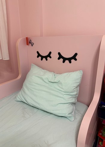 Pastel Pembe İkea Busunge Uzuyabilen  Çocuk yatağı Karyolası - Görsel 3