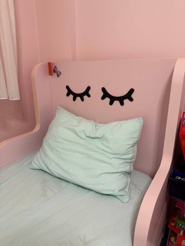 Pastel Pembe İkea Busunge Uzuyabilen  Çocuk yatağı Karyolası - Görsel 3