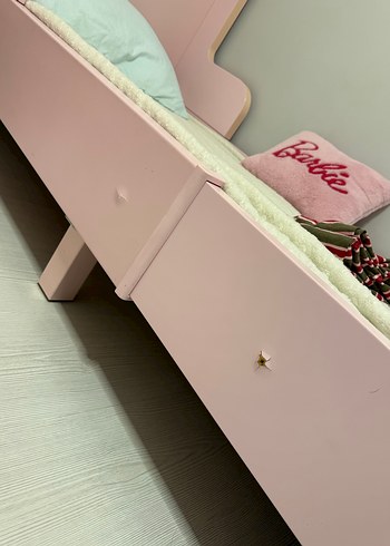 Pastel Pembe İkea  Busunge Uzuyabilen  Çocuk yatağı Karyolası - Görsel 4