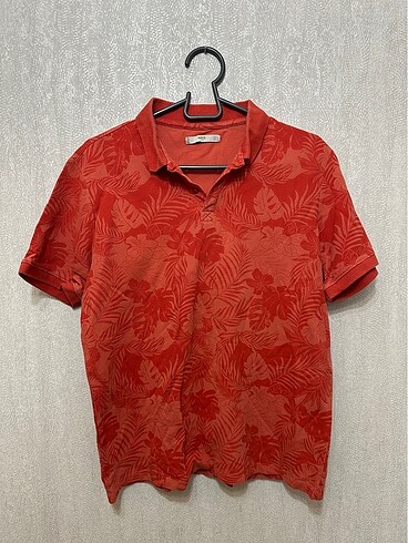 Mango Man Çiçek Detaylı Polo Yaka Tshirt