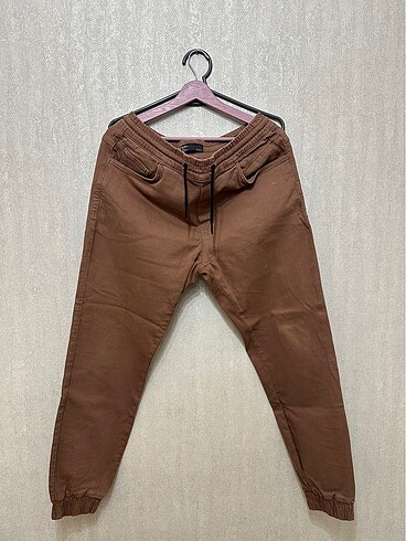 Bershka Likralı Lastikli Paça Kahverengi Jogger