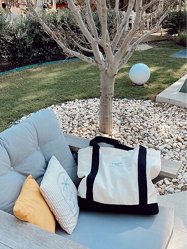 Beden Sunset soul atelier plaj çantası siyah-krem