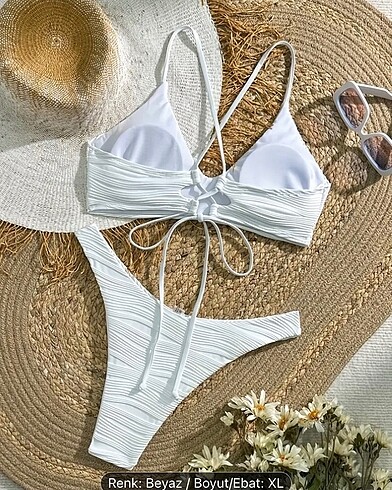 Sheinside Shein beyaz bikini takımı