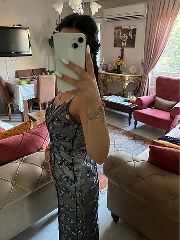 m Beden mavi Renk Abiye elbise