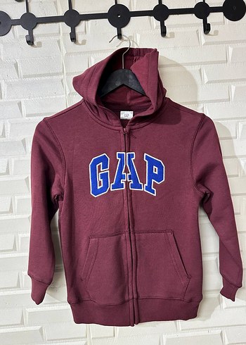 7 Yaş Beden Bordo Fermuarlı GAP Baskılı Erkek Hırka