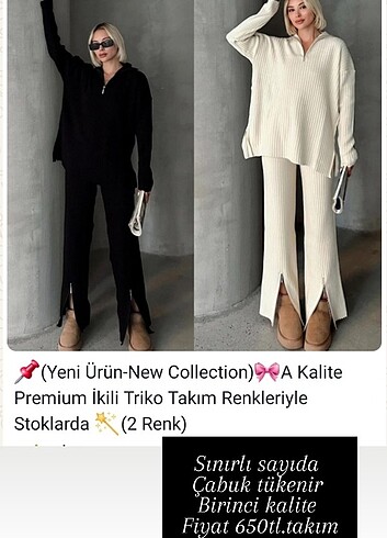 Fermuar detaylı standart beden takım 