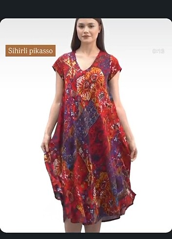 Viskon çok seveceksiniz rahat kesim elbise pazarlık istemeyin en - Görsel 2