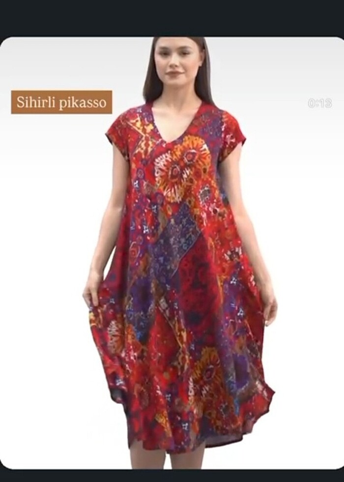 Viskon çok seveceksiniz rahat kesim elbise pazarlık istemeyin en - Görsel 2