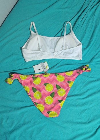 Suwen Pembe Desenli İpli Kadın Bikini