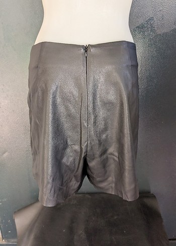 Siyah deri şort etek - Görsel 2