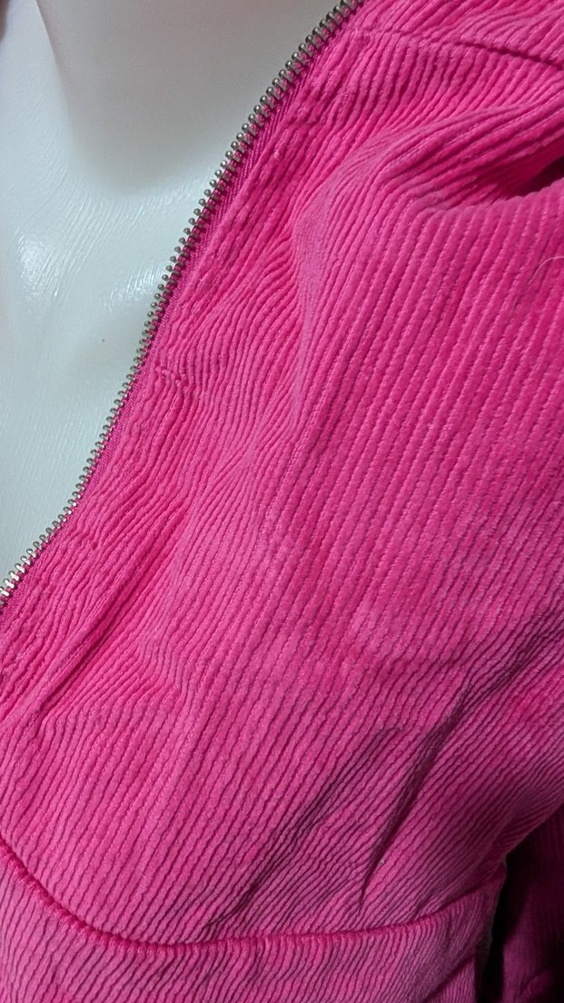 Pembe Kapüşonlu Fermuarlı Kadın Ceket - Görsel 3