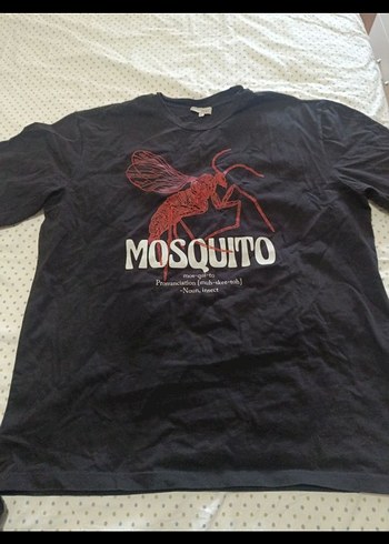 Siyah Mosquito Baskılı Unisex Tişört