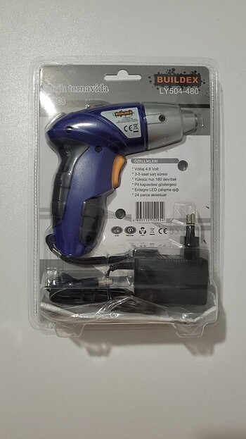 Şarjlı tornavida seti 4.8 Volt 3,5 saat şarj süresi 24 parça