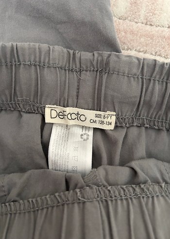 Gri Rahat Kesim Keten çocuk Pantolon - Görsel 2