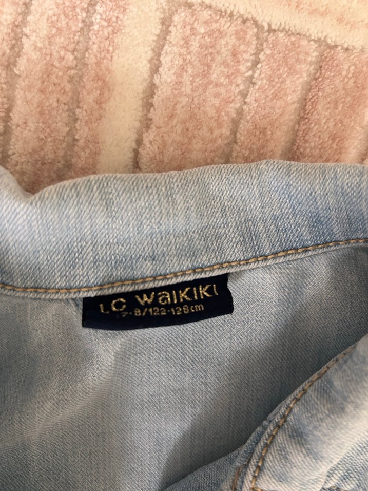 Düğmeli Kadın Denim Ceket, Pastel Renk - Görsel 2