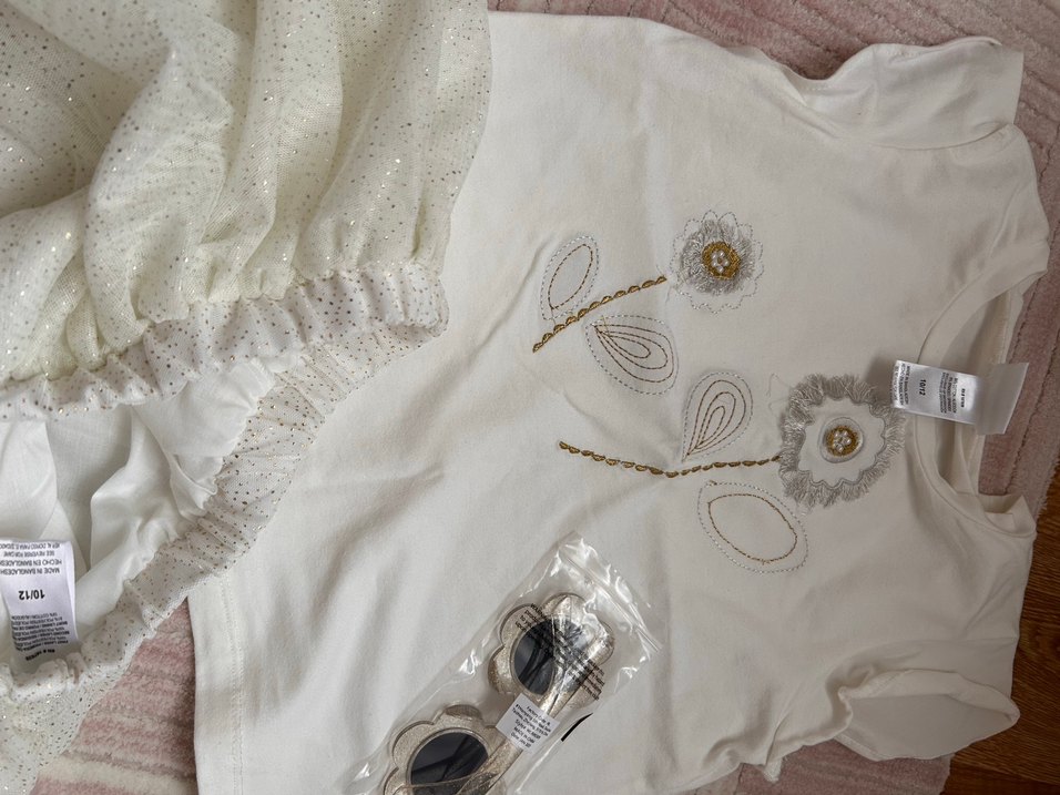 Kız Çocuk Beyaz Nakışlı Dantel Elbise - Görsel 4