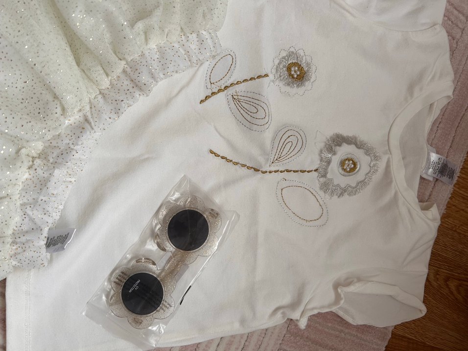 Kız Çocuk Beyaz Nakışlı Dantel Elbise - Görsel 2