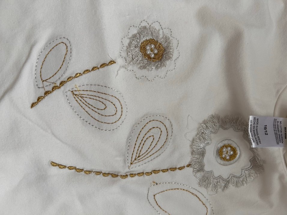 Kız Çocuk Beyaz Nakışlı Dantel Elbise - Görsel 5