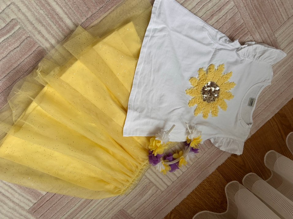 Sarı Renkli Kız Çocuk Elbise - Görsel 3