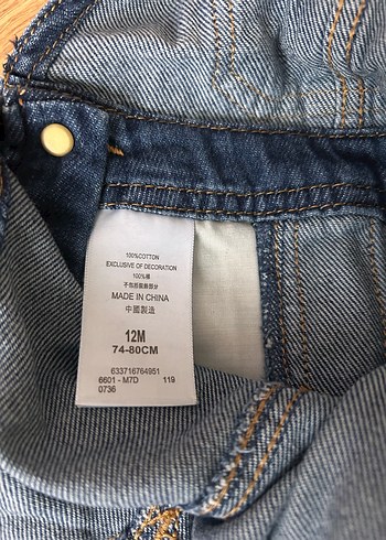 Erkek Çocuk Koyu Mavi Denim Salopet - Görsel 2