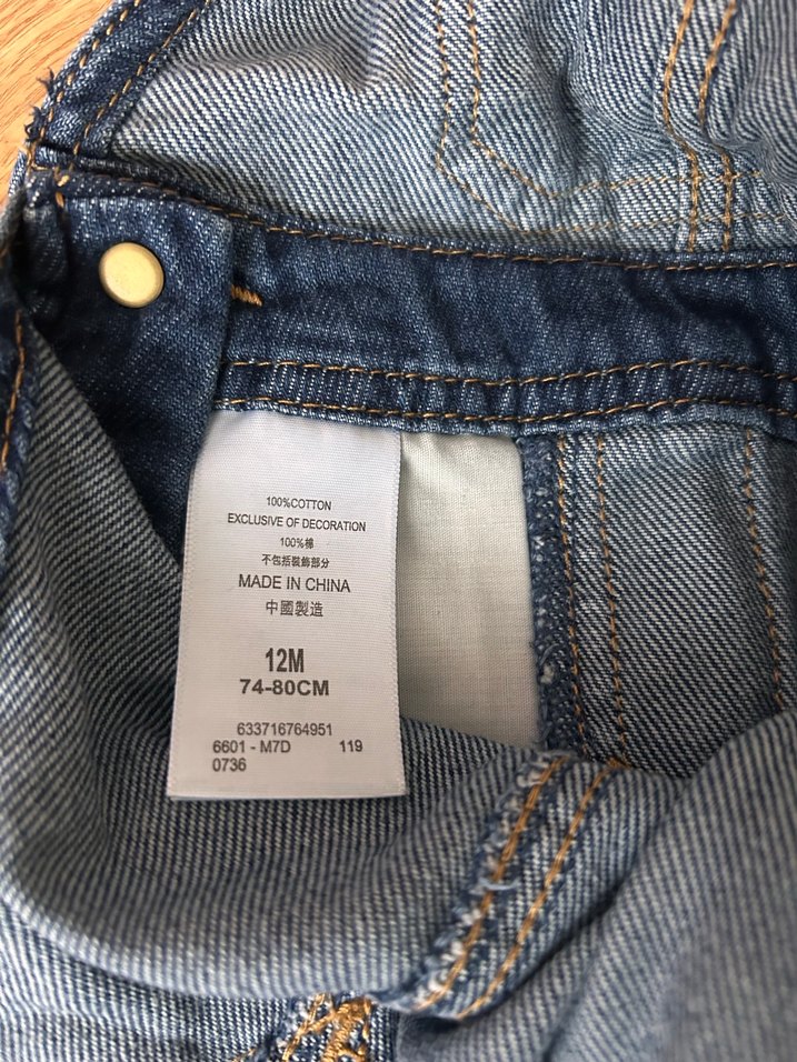 Erkek Çocuk Koyu Mavi Denim Salopet - Görsel 2