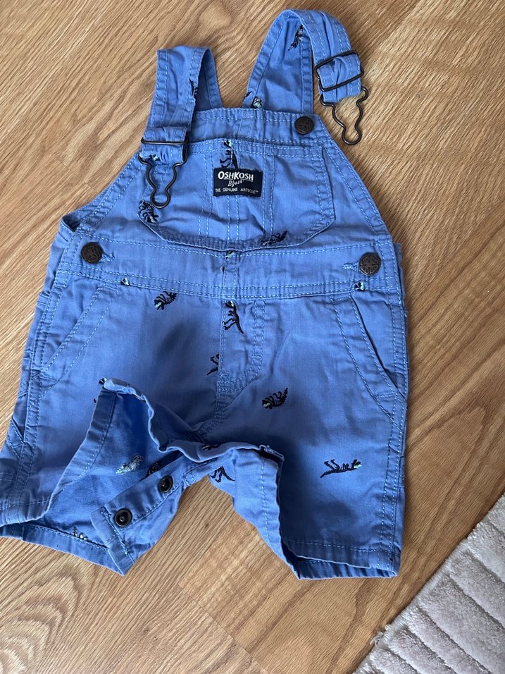 Erkek Çocuk Mavi Kot Şort Salopet - Görsel 2