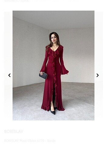 Diğer Bordo romantik elbise