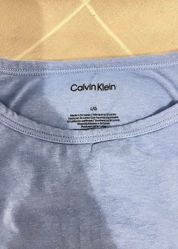 Calvin Klein  Kısa Kollu Mavi Tişört - Görsel 3