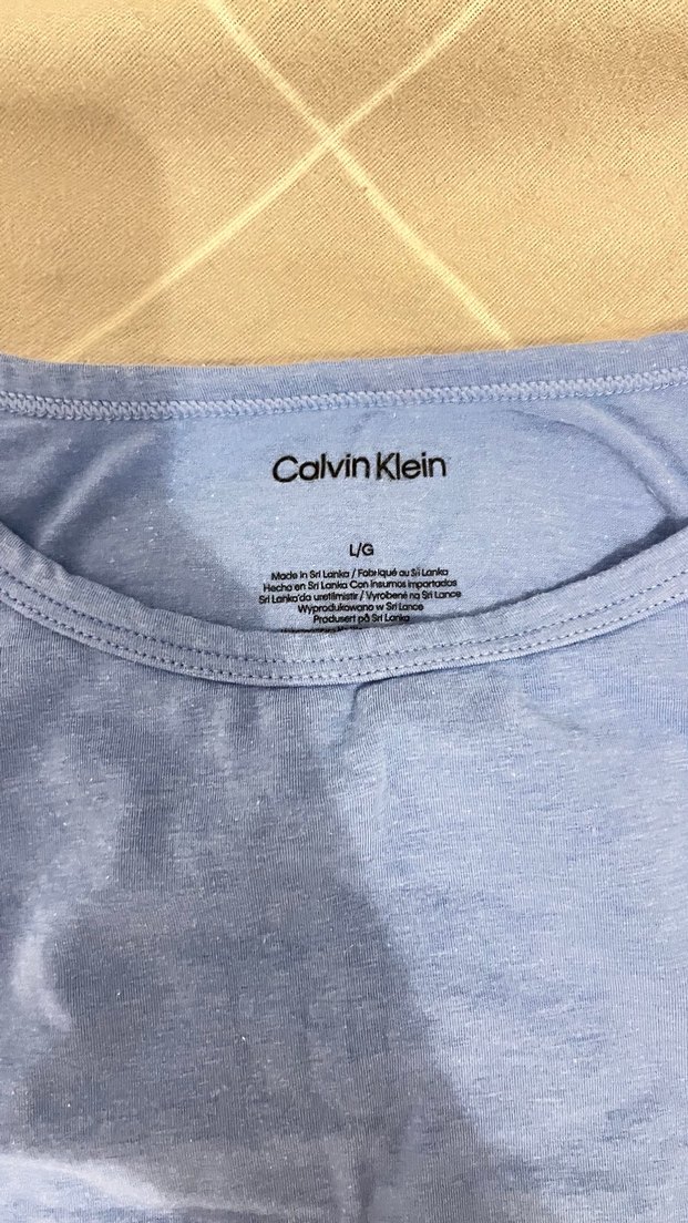 Calvin Klein  Kısa Kollu Mavi Tişört - Görsel 3